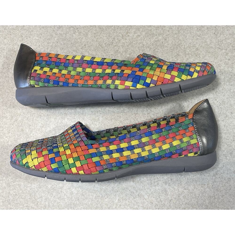 Comfortview Bethany Woven Rainbow Glitter Flat Shoes Women's Size 11 W - Picture 6 of 11